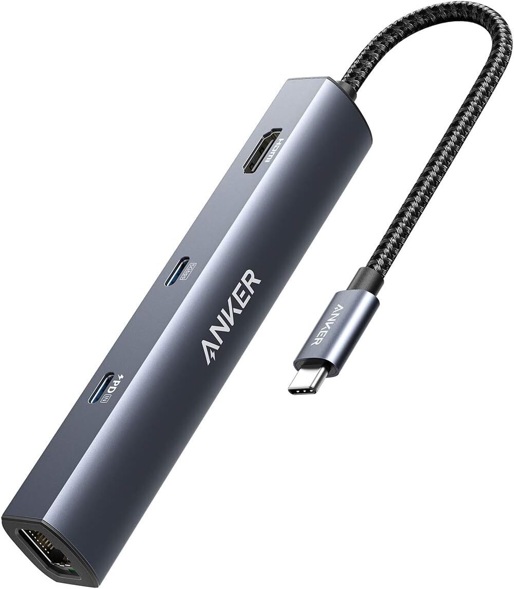 Anker 6-in-1 USB-C Hub 4K HDMI Ethernet 65W Power Delivery for MacBook|Refurbish