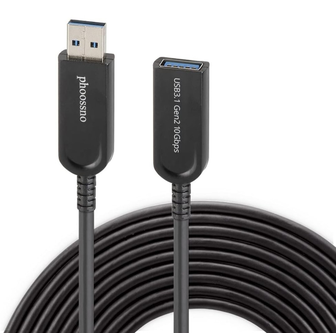 phoossno USB 3.1 Extension Cable Active Optical USB 10Gbps 33ft 10m…