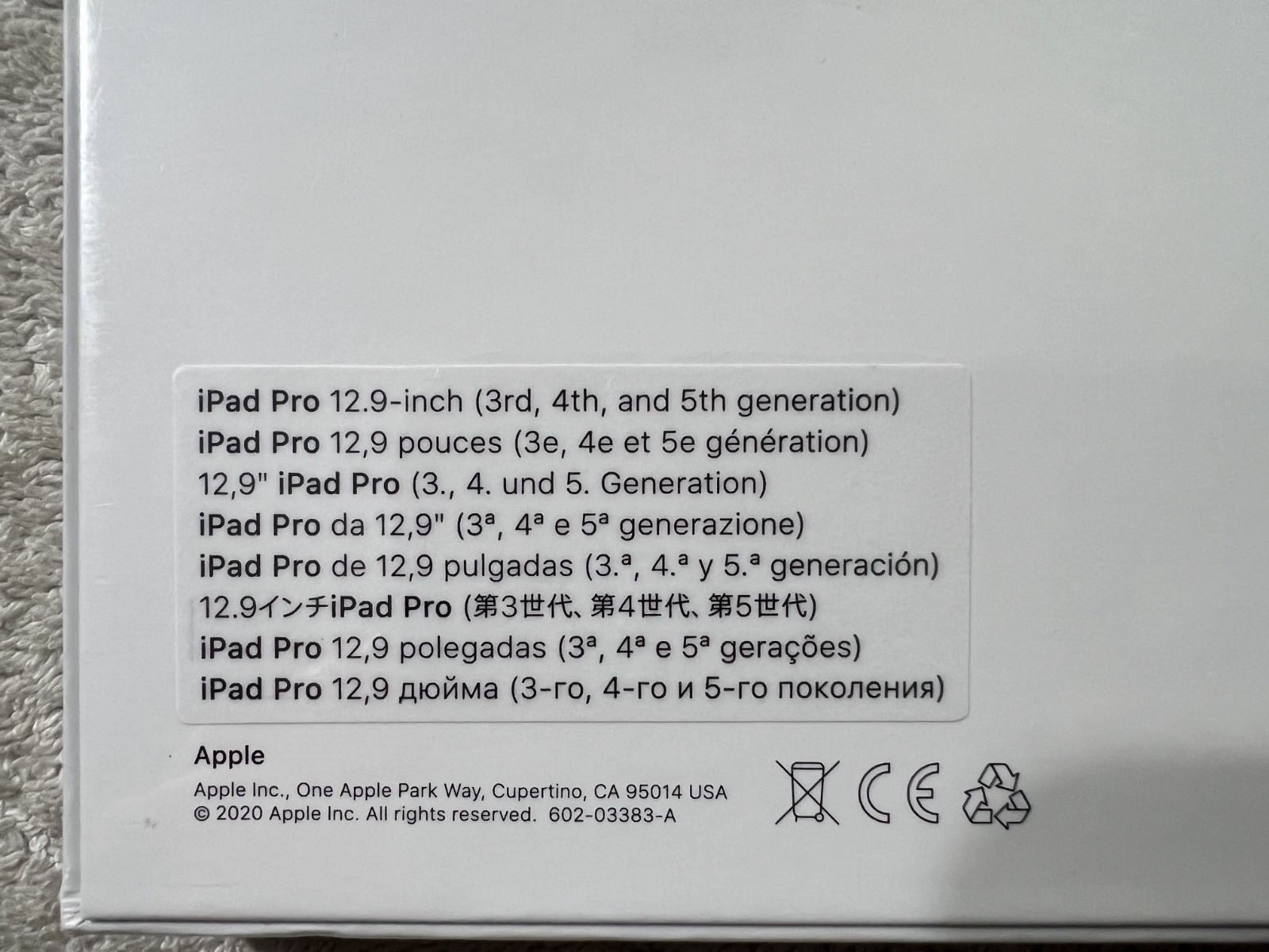 iPAD SMART KEYBOARD FOLIO 12.9″ APPLE 3RD 4TH 5TH GEN **NEW SEALED**