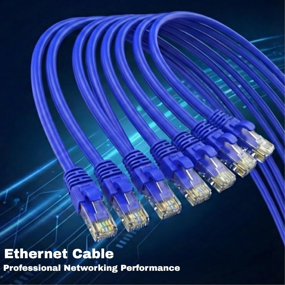 Cat7 SFTP Ethernet Patch Cord 0.5Ft – 100% Pure Copper LAN Cable, Double Shielde