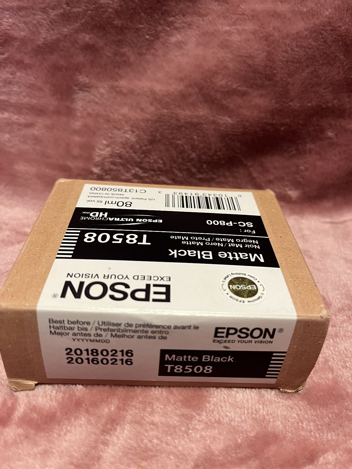 GENUINE EPSON ULTRACHROME MATTE BLACK INK T8508 Date: February 2018