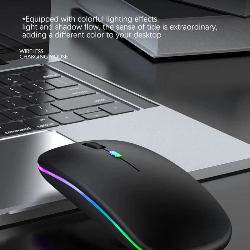 2.4GHz Wireless Optical Mouse USB Rechargeable RGB Cordless Mice For PC Laptop