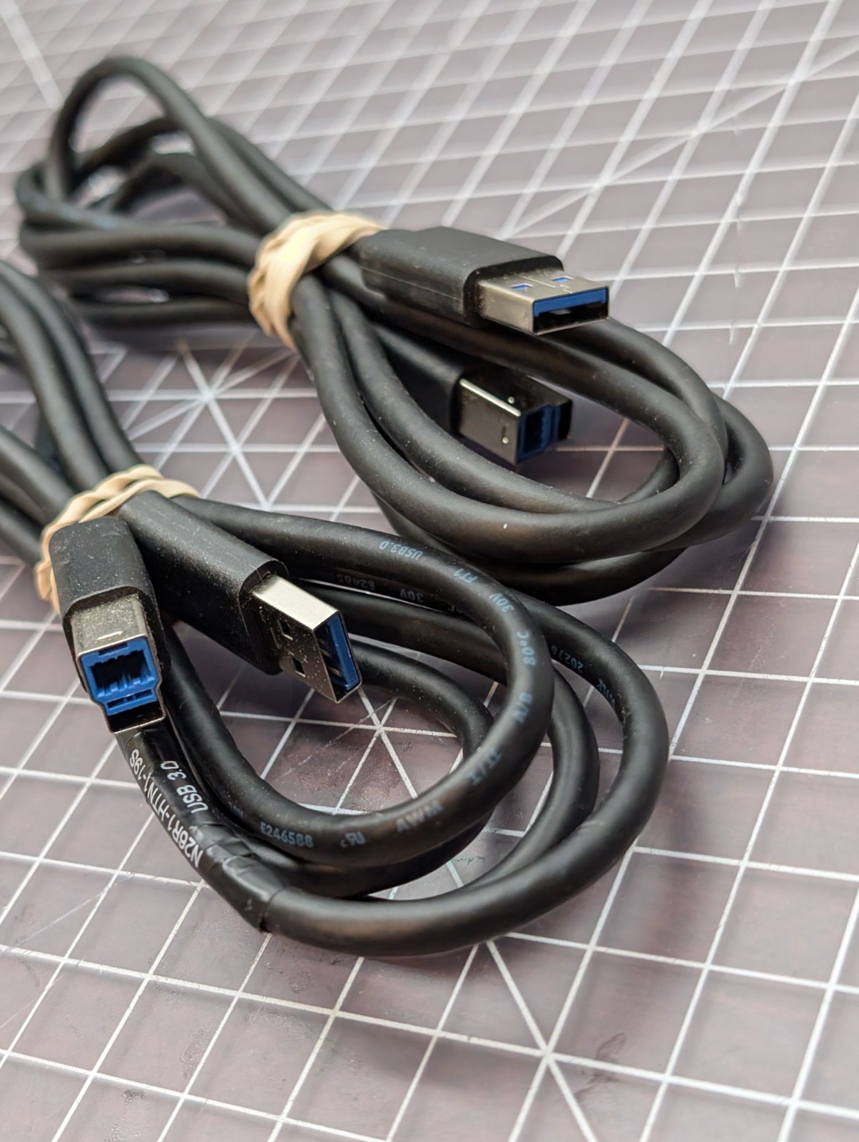 *Lot of 2* USB 3.0 SS Type A Male to B Male Cable Cord Printer Scanner 2M Long