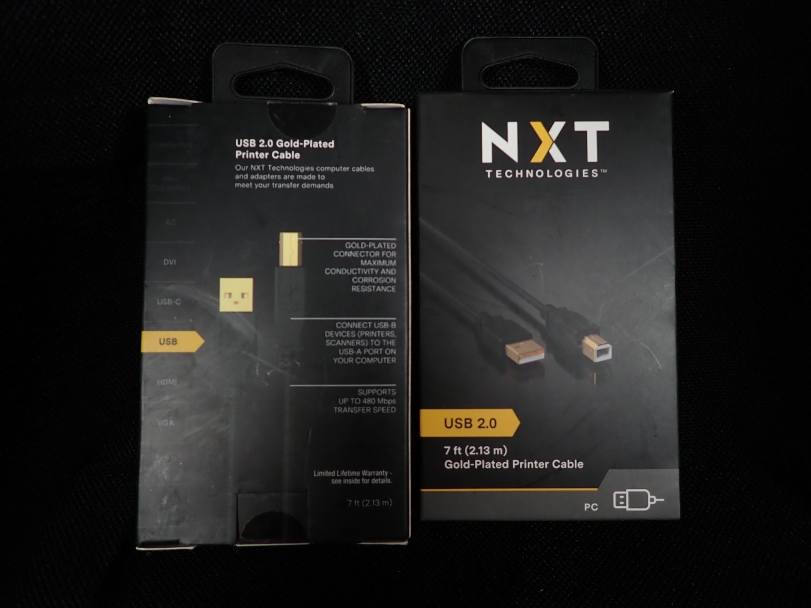 NXT Technologies Gold Plated 7ft USB A to USB B Printer Cable- Epson/Canon/HP…