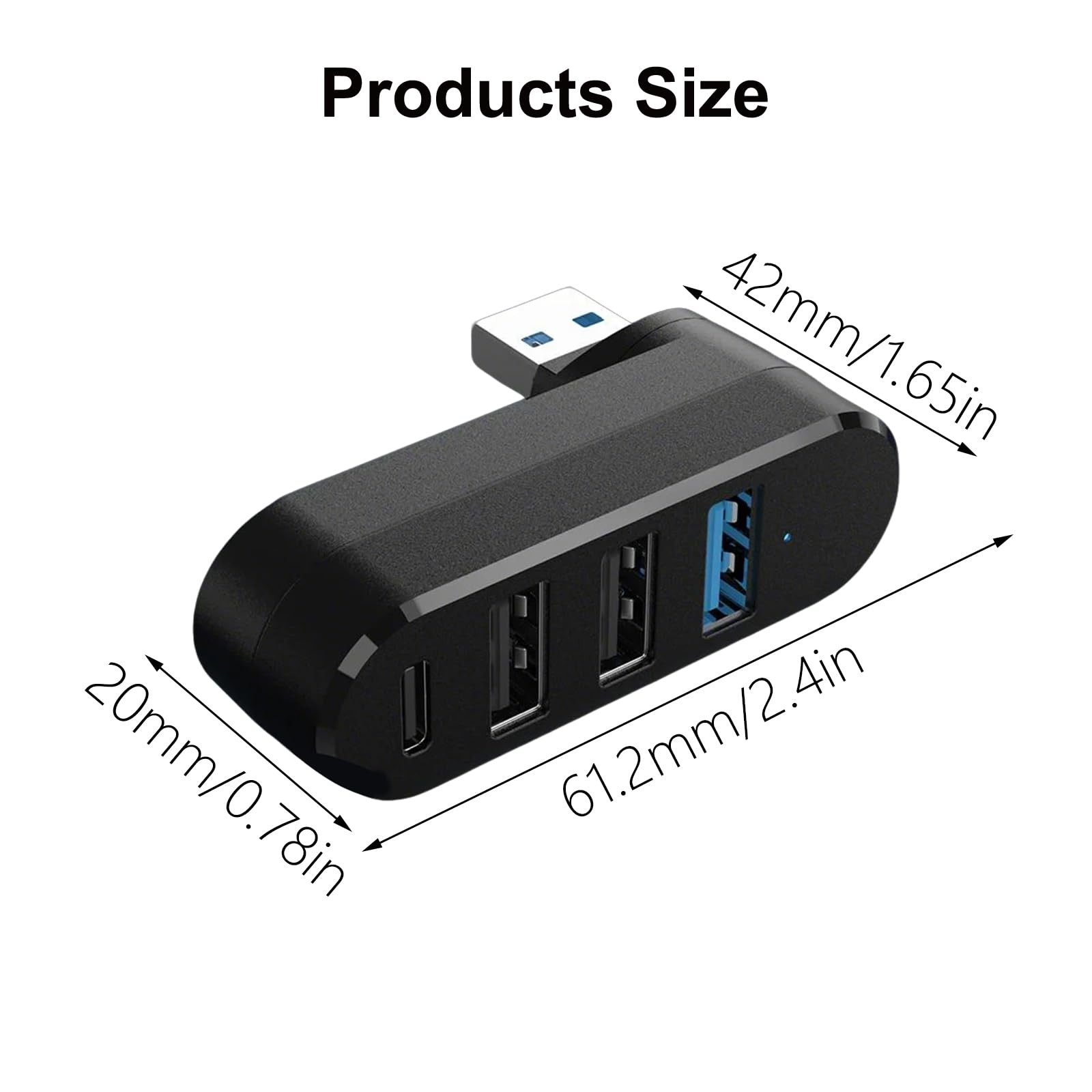 USB Splitter 180° Rotatable USB3.0 Port Expander Mltiport USB to USB Adapter …