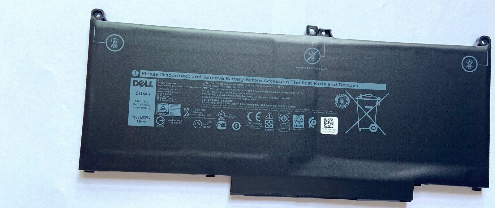Genuine MXV9V Laptop Battery For Dell Latitude 5300 5310 (2-in-1) 7300 7400 60WH