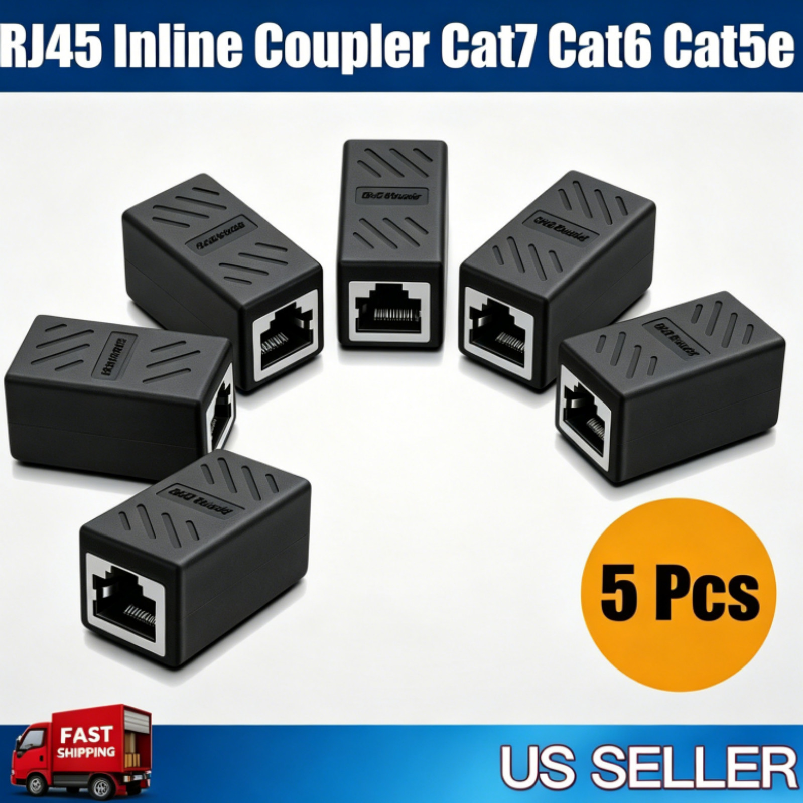 5x RJ45 Inline Coupler Cat7 Cat6 Cat5e Cat5 Ethernet LAN Network Cable Adapter