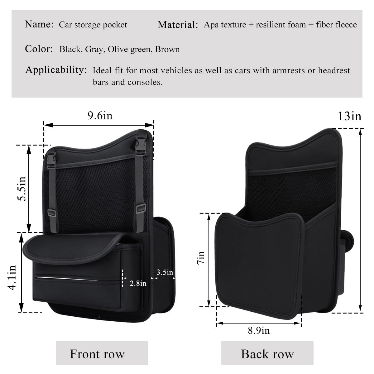Car Organizer Storage Between Seats, Leather Large Capacity Automobile Handba…
