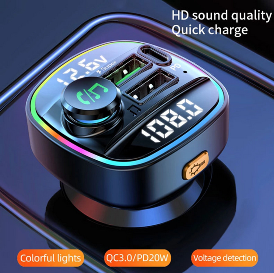 Bluetooth5.0 Wireless Car FM Transmitter MP3 AUX Receiver Adapter 2USB Charger