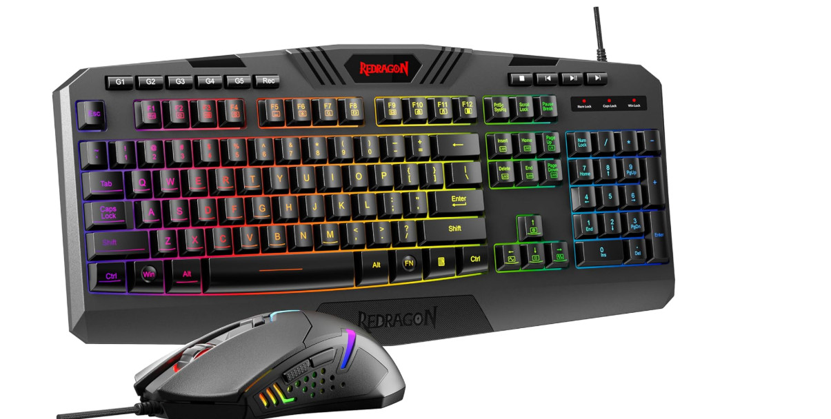 Redragon S101-3 PRO Gaming Keyboard and Mouse, RGB Backlit Programmable Keyboard