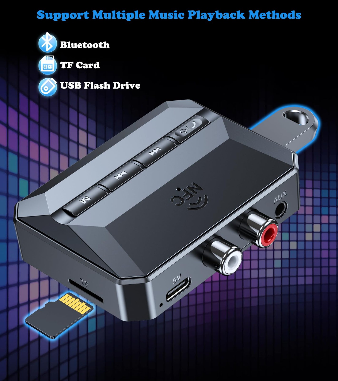 Bluetooth Receiver for Home Stereo with NFC, Wireless Audio Receivers & Adapt…