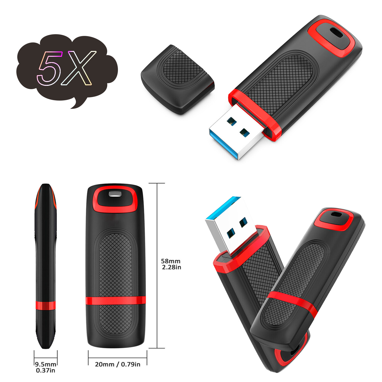 LOT Pack 64GB USB 3.0 Flash Drive Memory Stick Pen Drives Storage For PC Laptop