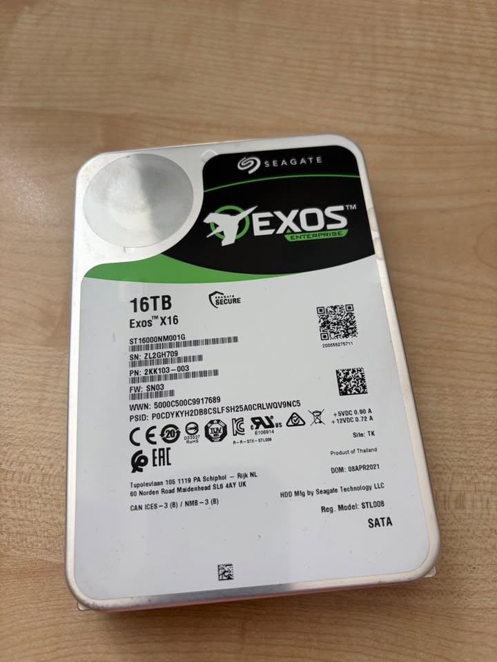 Seagate Exos X16 (7200RPM, 3.5″, SATA III, 256MB Cache) 16TB Internal Enterprise