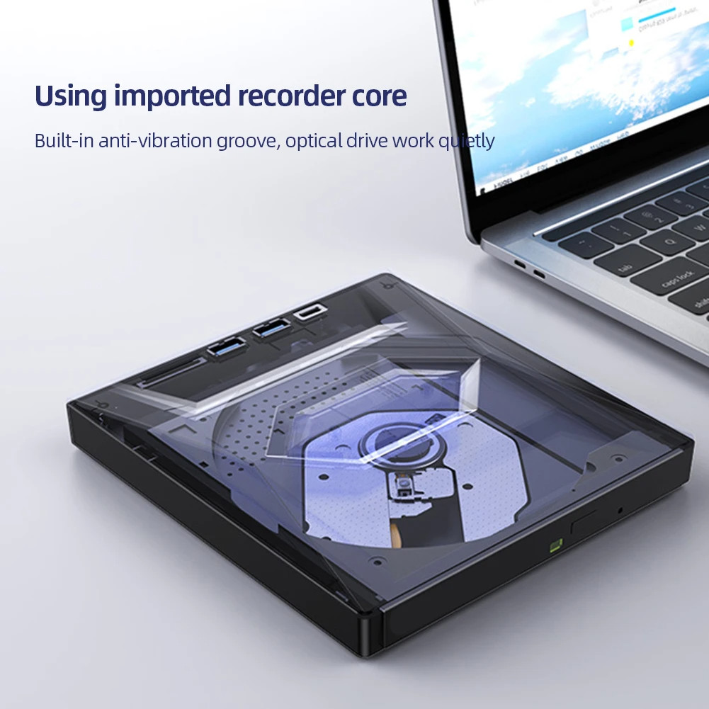 External CD DVD Drive USB 3.0 Writer Burner Player for PC Laptop Windows 11 10