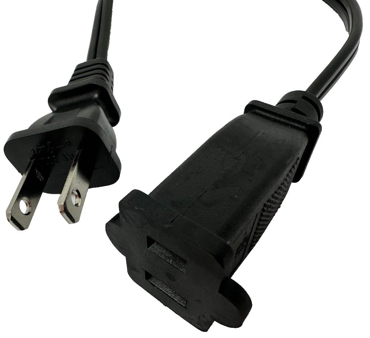 NEW 1ft Short US Power Extension Cable Cord US AC 2-Prong Male/Female