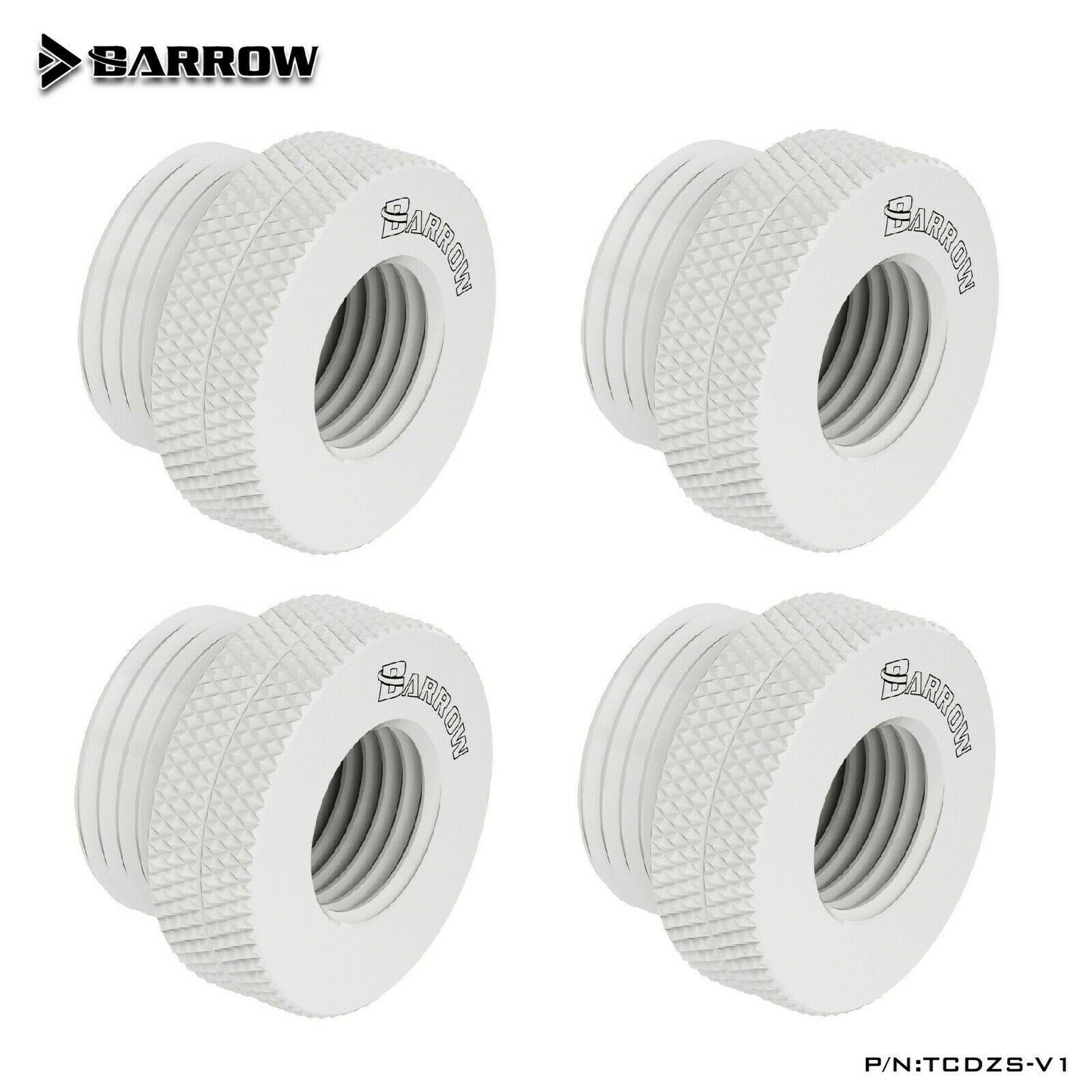 4 Pcs Barrow G1/4″ Fillport Fitting Bulkhead Pass Through Fitting TCDZS-V1 White