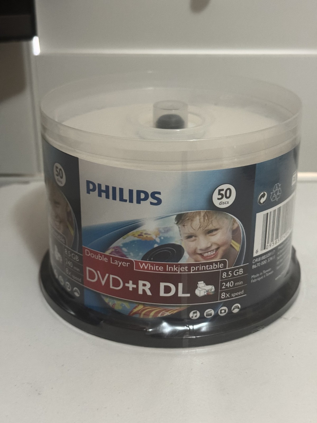 50 PHILIPS 8X DVD+R DL Dual Double Layer Discs 8.5GB Inkjet Printable NEW SEALED