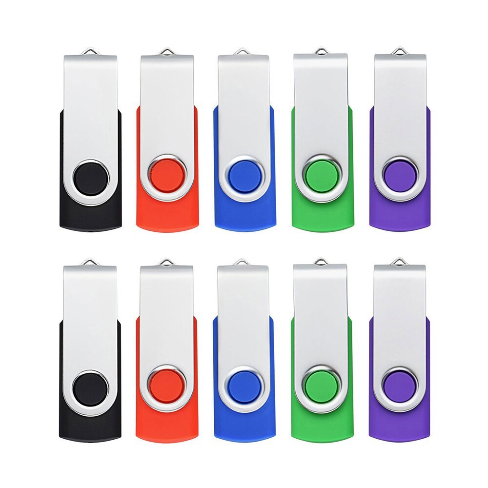 5 Pack Rotating Swivel USB 2.0 Mini Flash Drive 1GB-32GB Blank Data Memory Stick