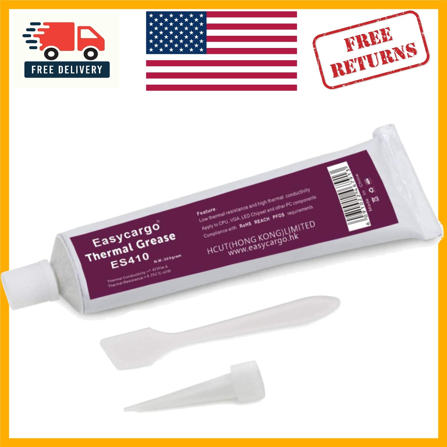 Universal 100g Thermal Paste – Durable Silicone Compound for Coolers and CPUs