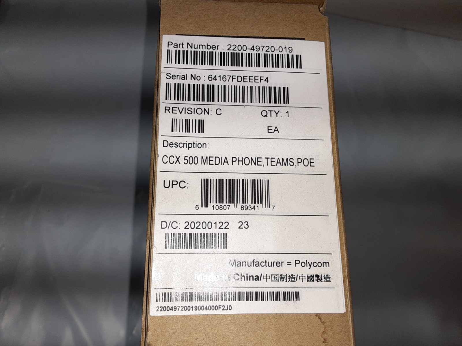 Polycom CCX 500 Microsoft Teams Business Media Phone 2200-49720-019
