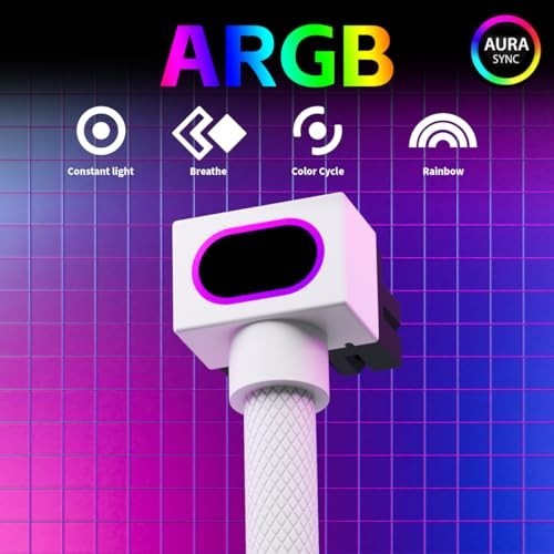 “ARGB 8PIN GPU Extension Cable 30CM, 18AWG Right-Angle Design, Male-Female Conne