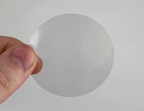 2 Inch Clear Round Stickers, Polystyrene, Ideal for 2″ Diameter 1000/Roll