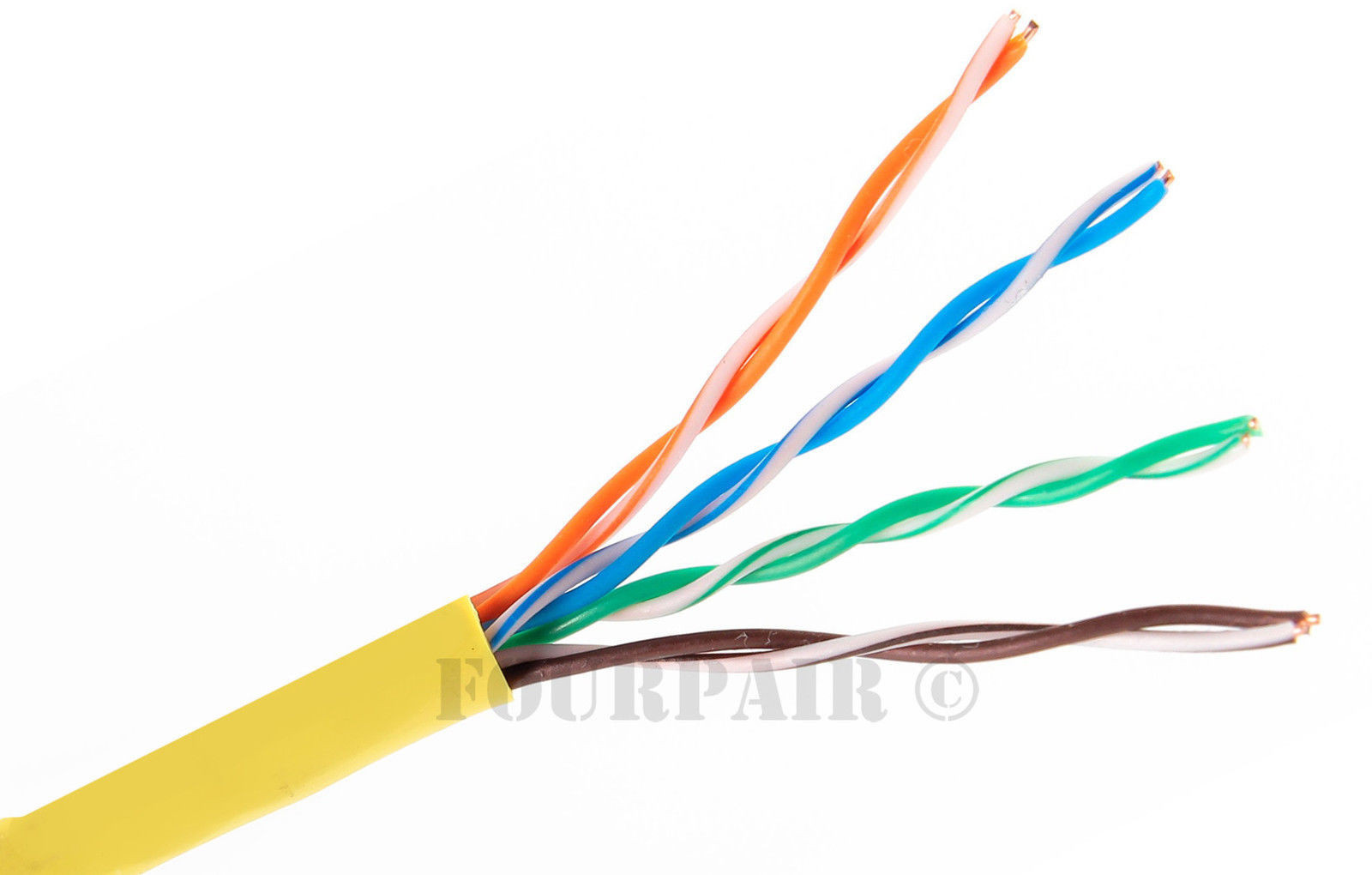 CAT6E CMP Plenum Ethernet Cable 550MHz Yellow 1000FT (NO SPLINE) Copper