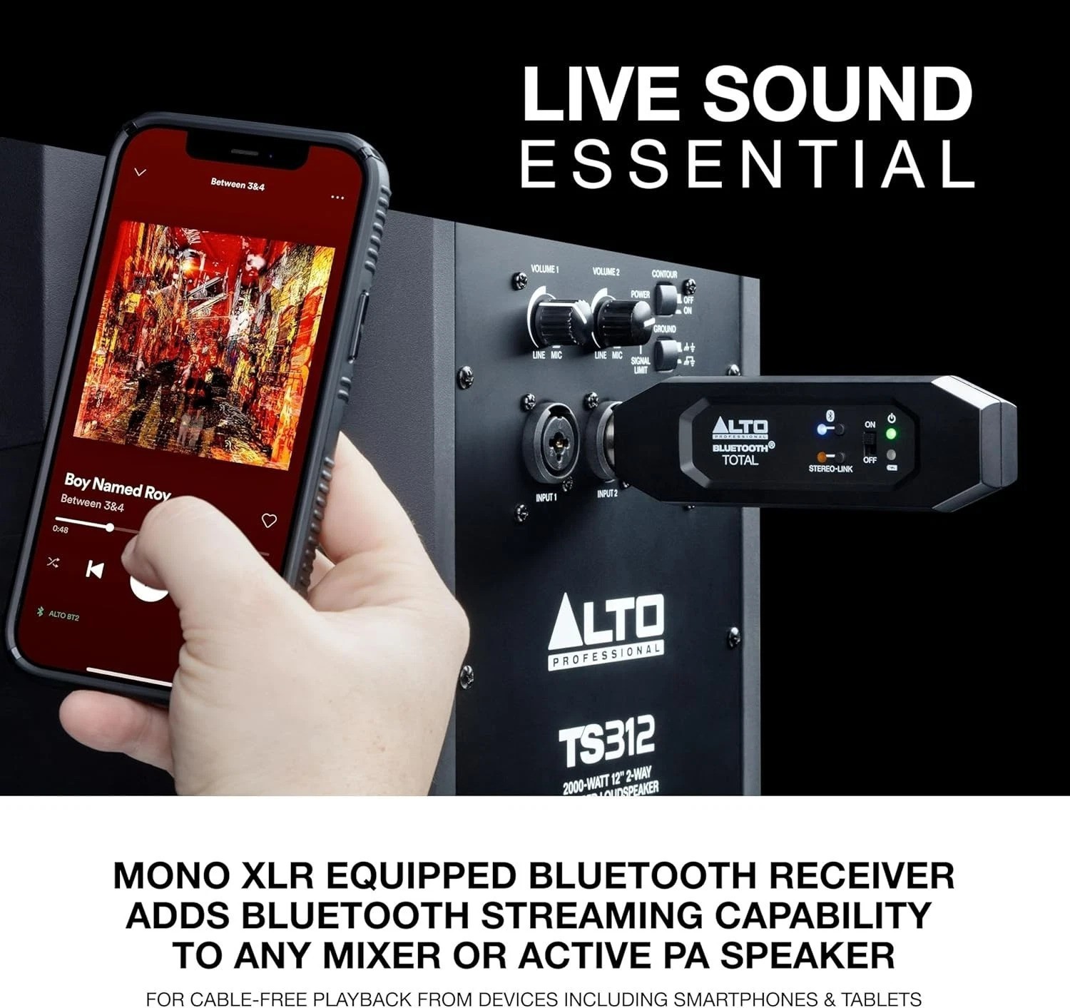 Professional XLR Bluetooth Receiver – 6+ Hour Battery Life for Performances