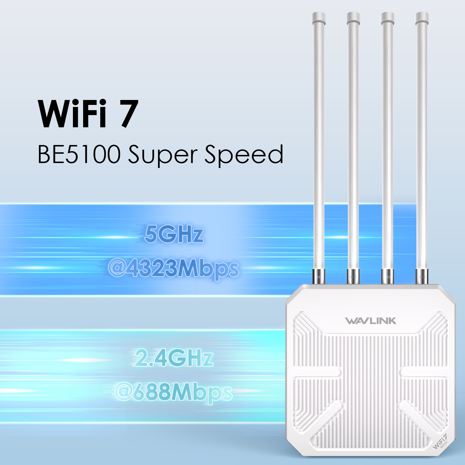 WiFi 7 Extender Long Range WiFi 6 Signal Booster Outdoor up to 300M for Yard/RV