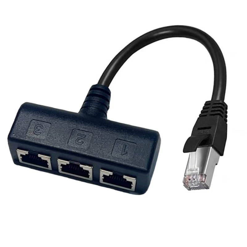 【Upgrade】 RJ45 Ethernet Splitter Cable, RJ45 1 Male to 3 Female Network Splitter