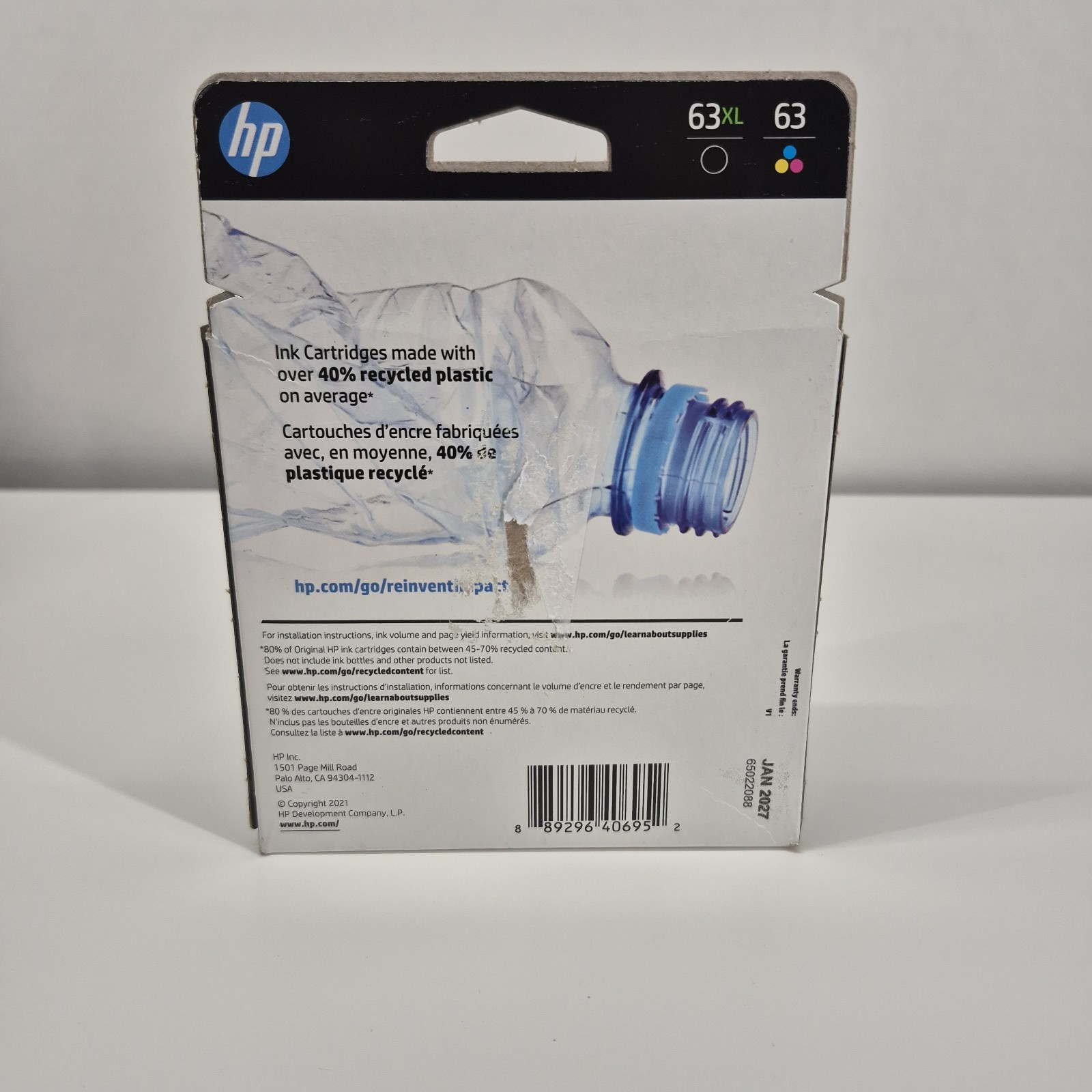 HP 63XL Black & HP 63 Color Genuine Ink Cartridge Set Expire Date 01/27