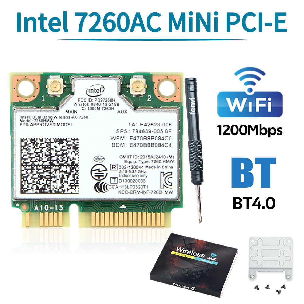 Intel 7260HMW Dual Band 802.11ac WiFi Bluetooth 4.0 Wifi Card 2.4G/5G for Laptop