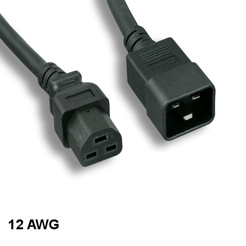 10PCS 4′ Black Heavy Duty Power Cord IEC-60320 C20 to C21 12AWG 20A/250V PDU UPS