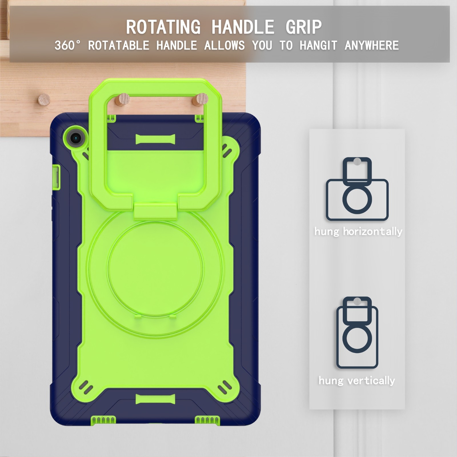 For Samsung Galaxy Tab A11+ Plus Rotating Case with Ring Handle & Shoulder Strap
