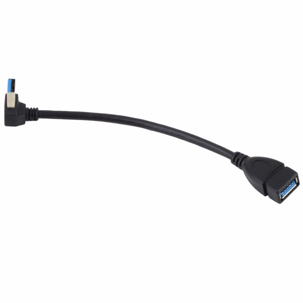 USB 3.0 Angle 90 Degree Extension Cable Male to Female Adapter Cord Data Sync 3x