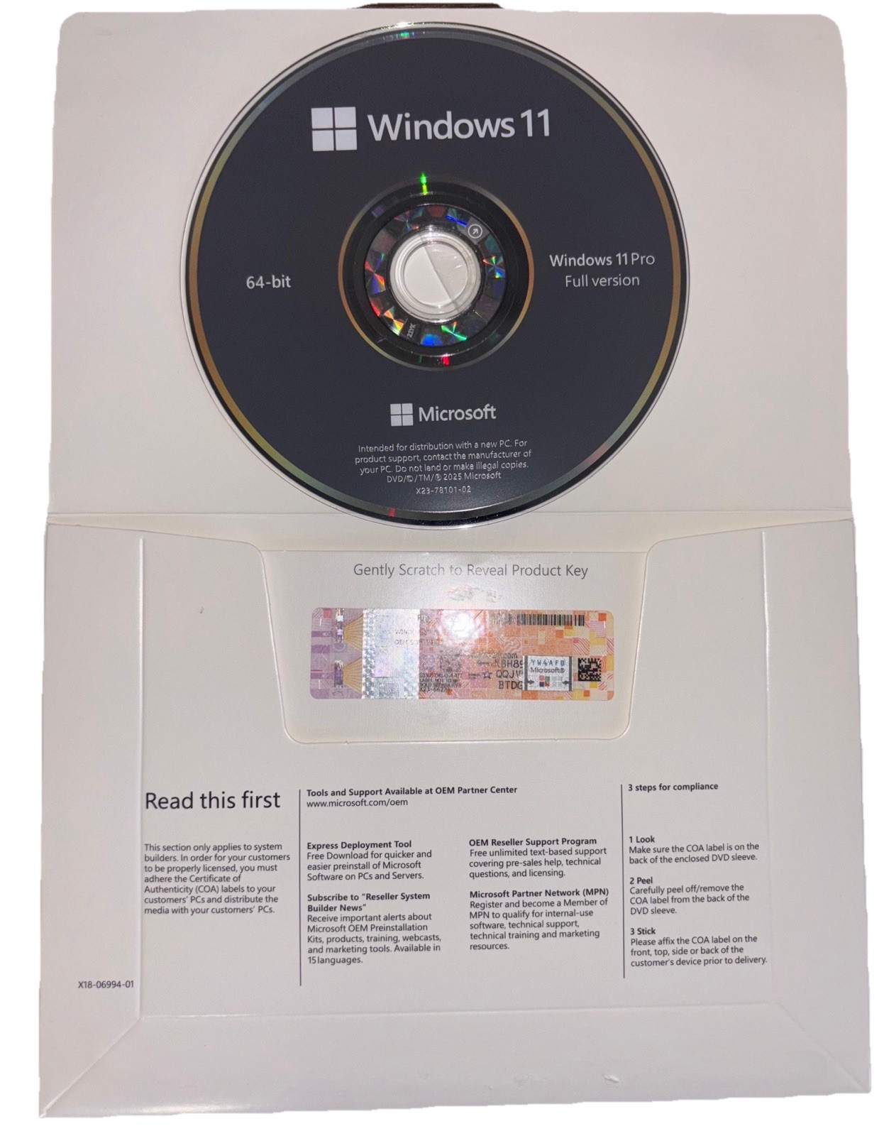 Windows 11 Professional 64Bit DVD & Product Key Factory Sealed Fast US Shipping