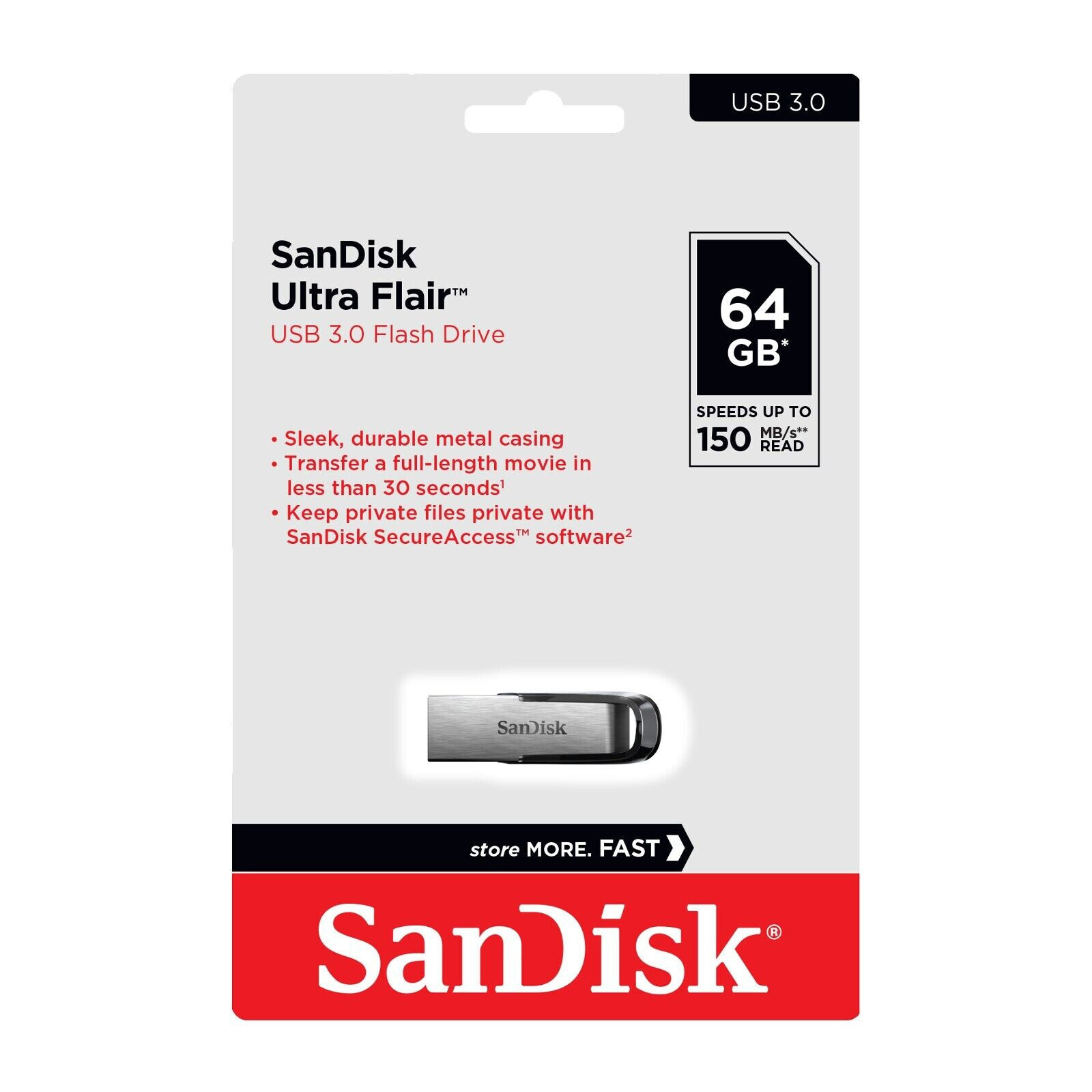 Sandisk Ultra Flair USB 3.0 Flash Drive 32GB, 64GB High Speed 150MB/s memory