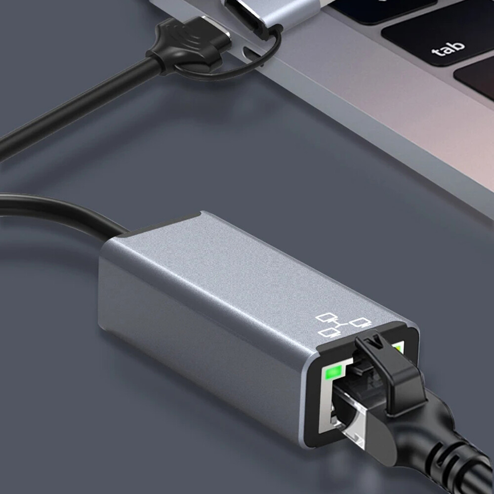 USB C Network Adapter Type-C to RJ45 Gigabit Ethernet 1000Mbps For Macbook Pro