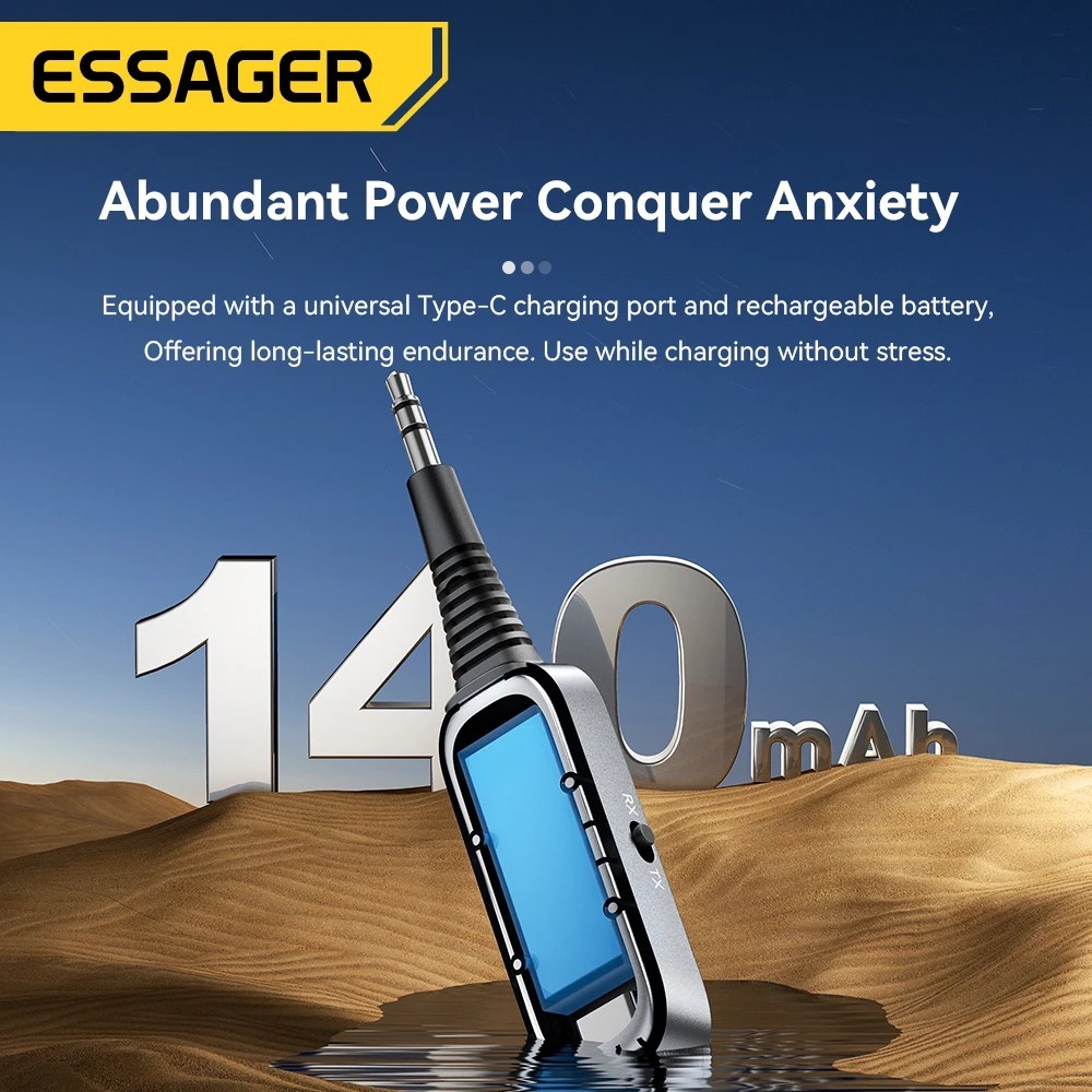 2-in-1 Bluetooth Audio Receiver Transmitter Wireless Bluetooth 5.1 3.5mm AUX