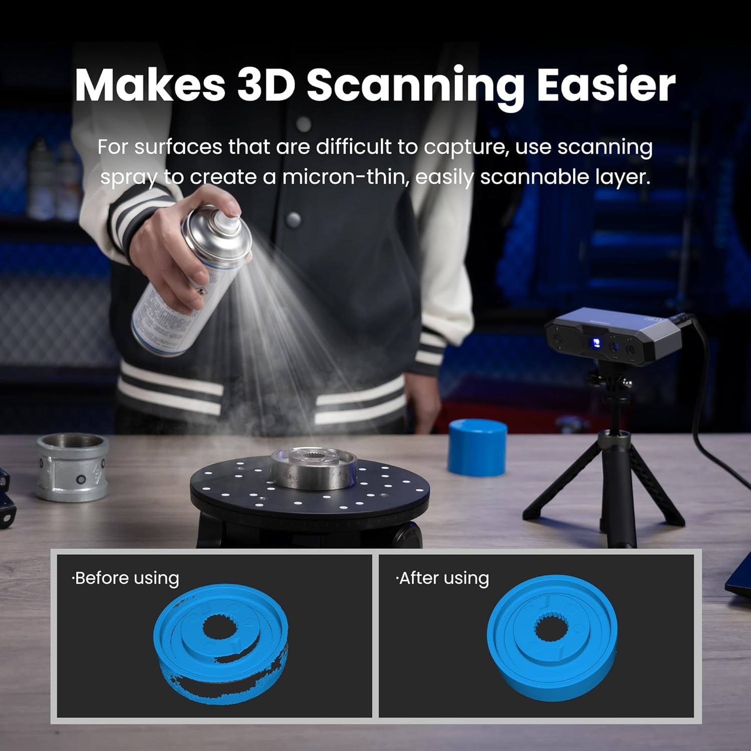 3D Scanning Spray for Scanners, No Cleaning Needed, Transparent,…