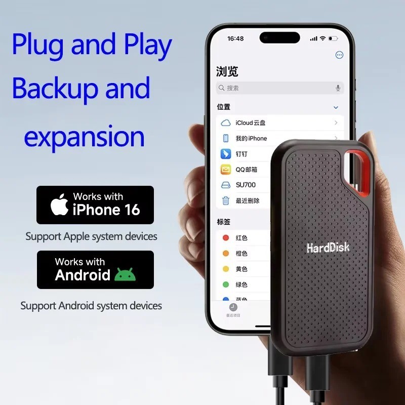 external hard drive 1TB High Speed Capacity Solid State Usb3.2 Laptop Mac And PC