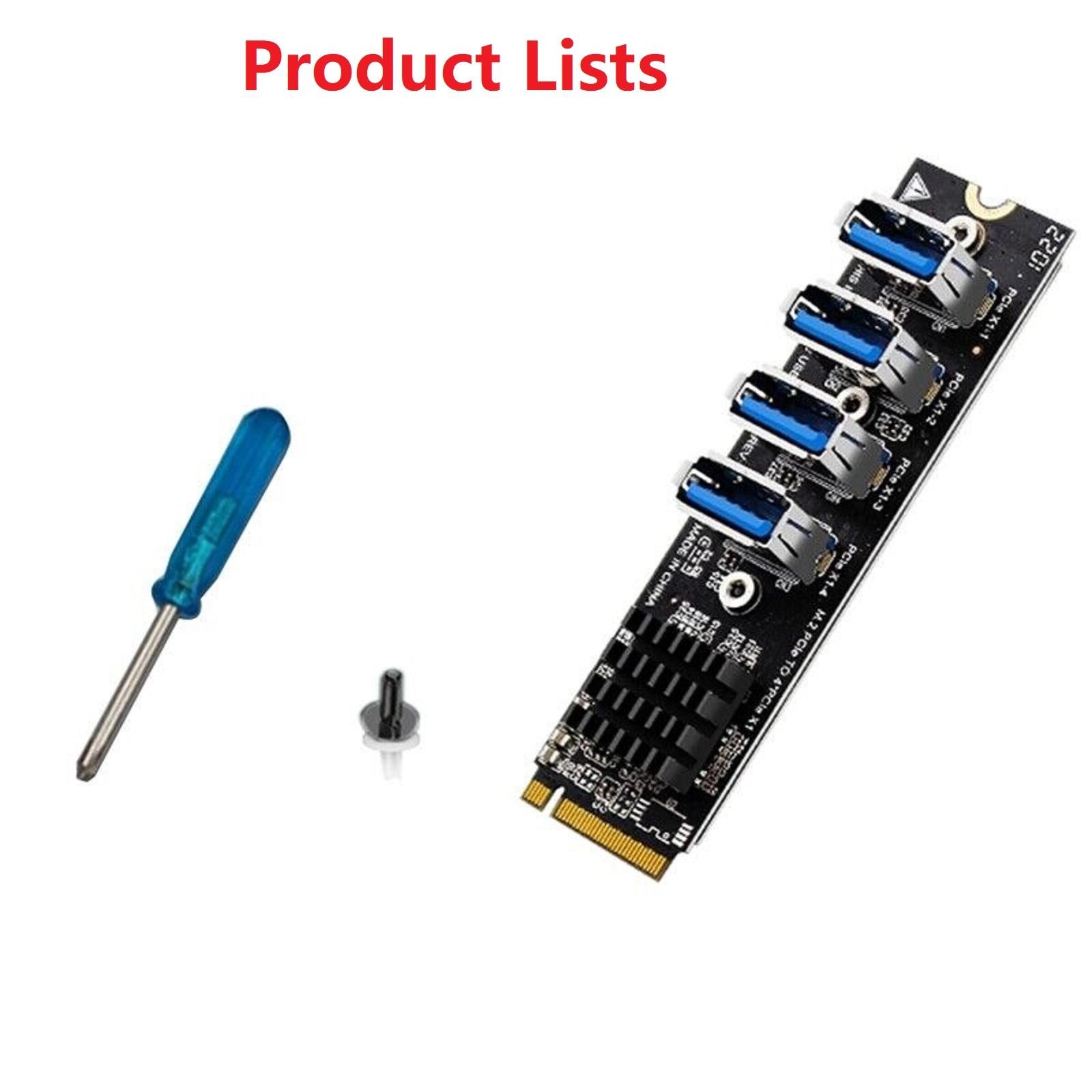 USB 3.0 PCI-E Riser Card M.2 to PCIE Extender Adapter Card 4 Port Adapter Card h