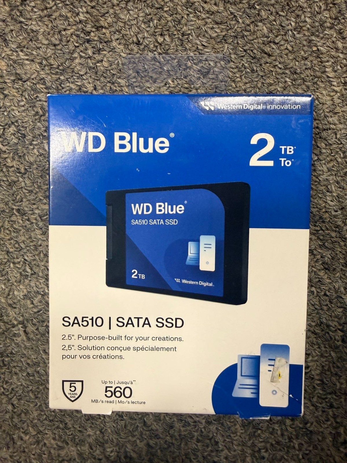 Western Digital 2TB WD Blue SA510 SATA SSD 2.5”/7mm Cased – WDS200T3B0A-00C7K0