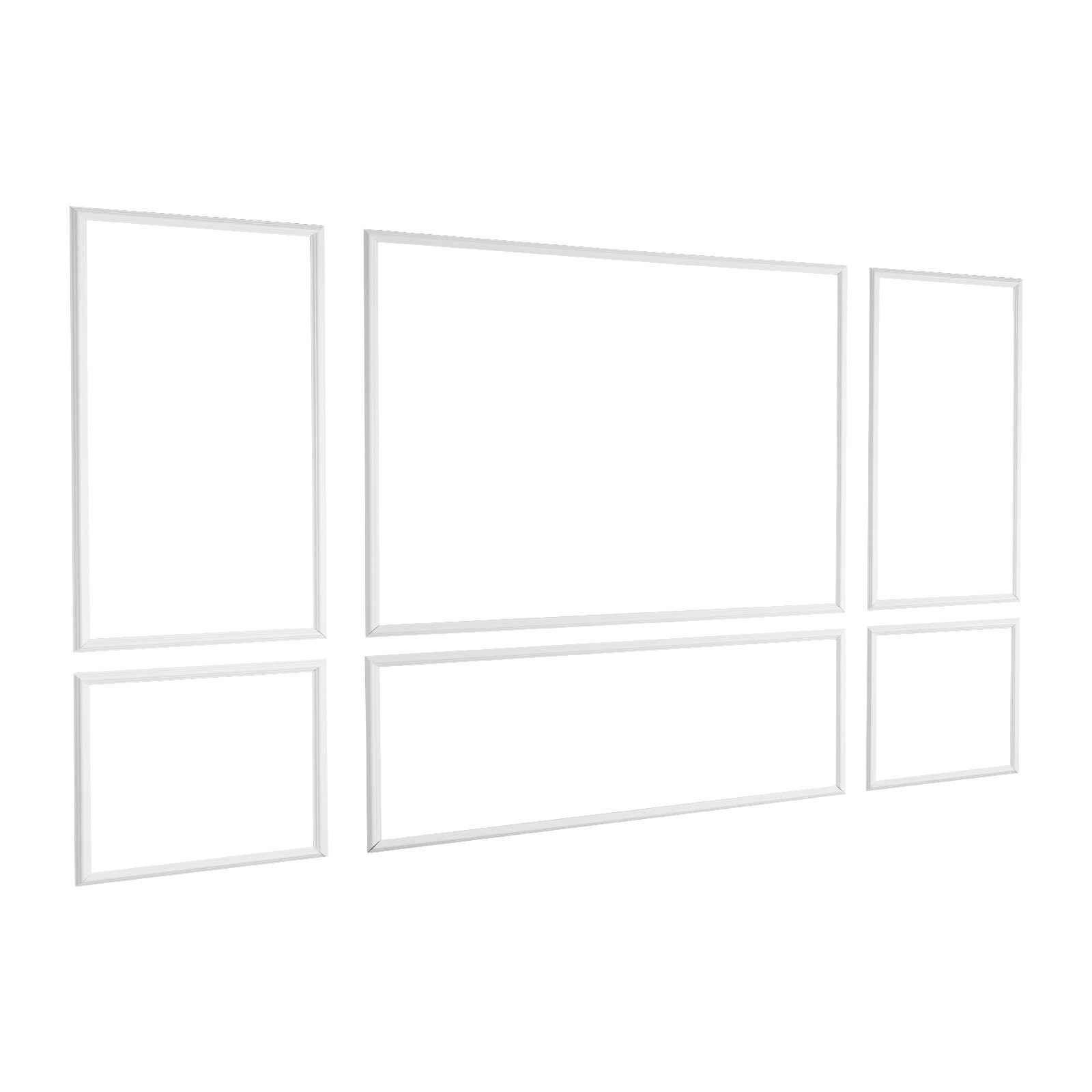 Wall Molding 3 Pack, Wainscoting Panels Kit, Lightweight Paintable Polystyrene,