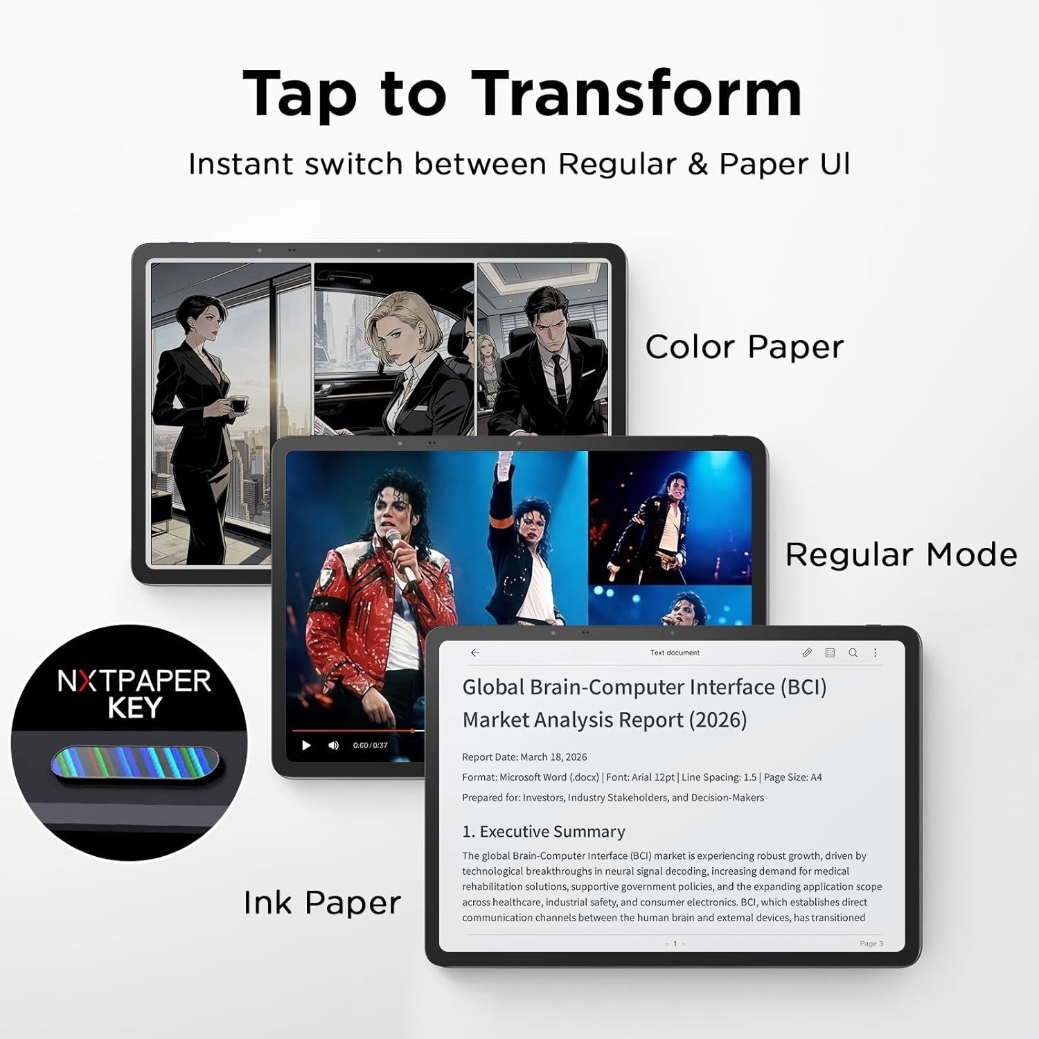TCL NXTPAPER 14 9491G 256GB WI-FI Gray Android Tablet Open Box