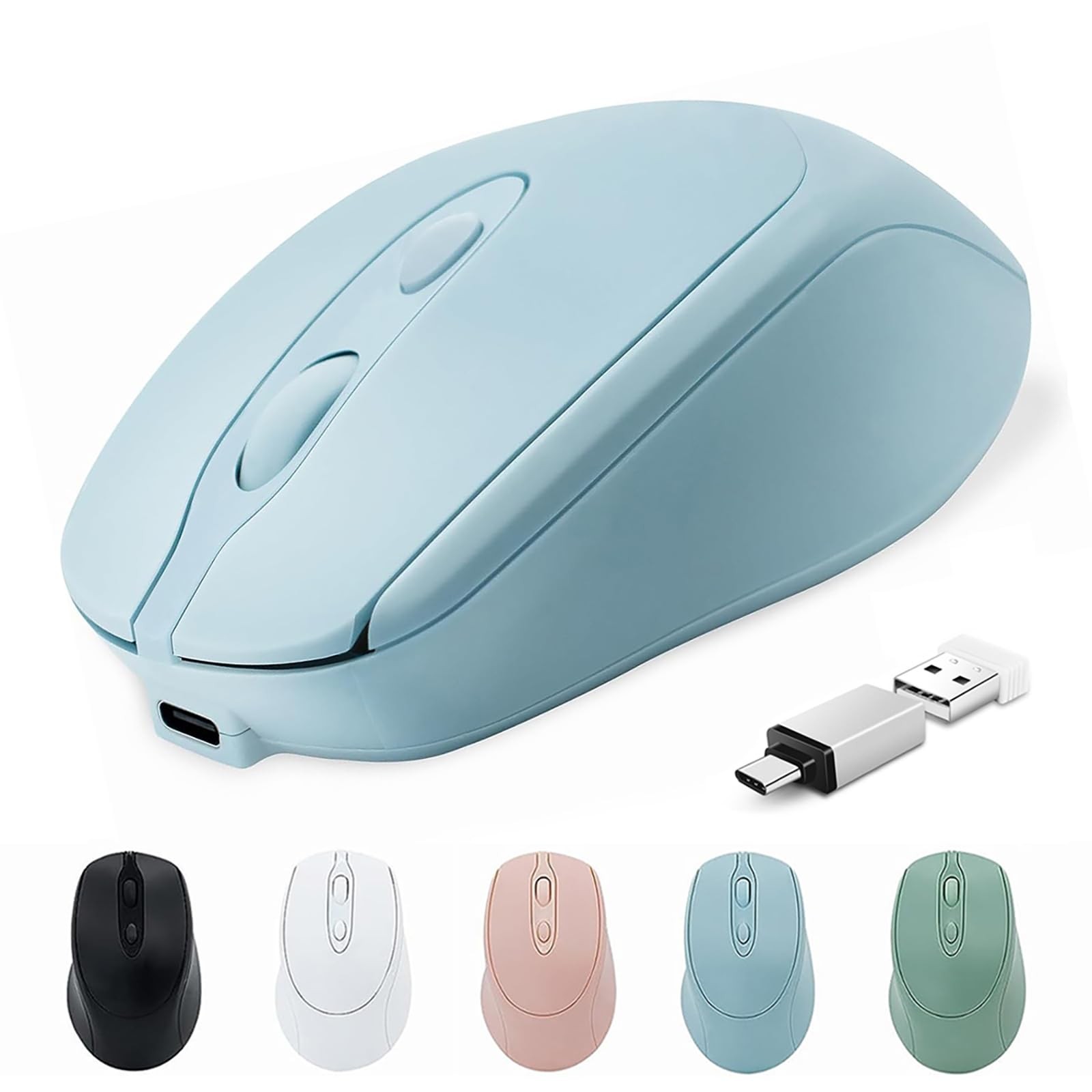 Wireless Bluetooth Mouse USBC for MacBook Air Laptop, USB C Rechargeable Wire…
