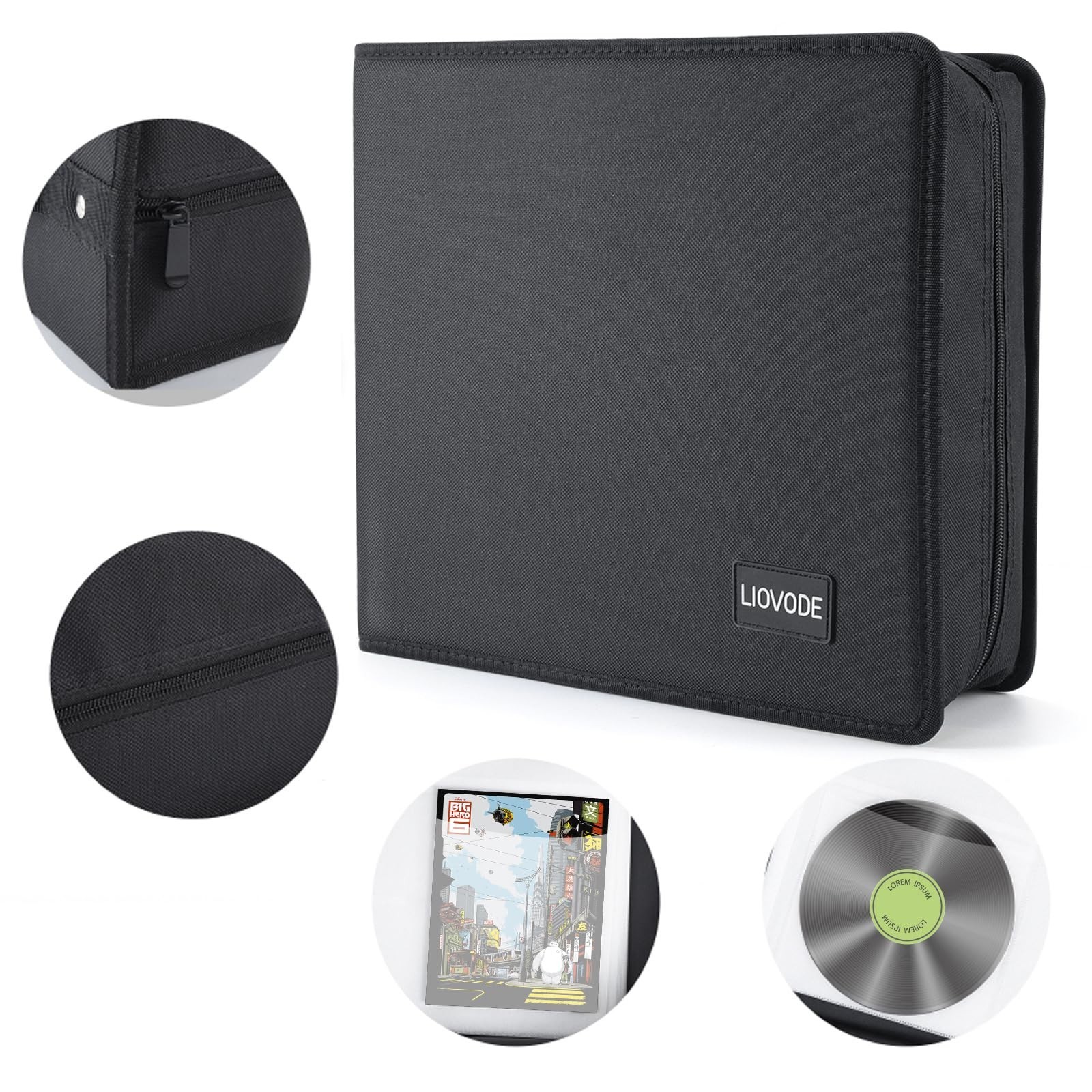 DVD Case 200 DVDs and 100 Booklets Capacity, CD/Blu-ray Storage Binder Case w…