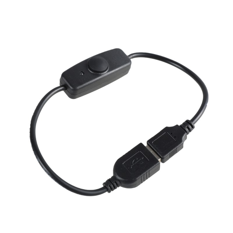 USB Extension Cord Wire with Indication Light and Switches 32cm Length Black