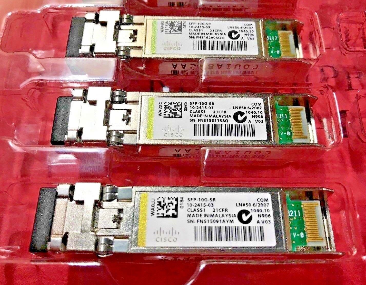 100% Genuine Cisco SFP-10G-SR 10-2415-03 V03 SFP+ Transceiver Malaysia 1 Year W