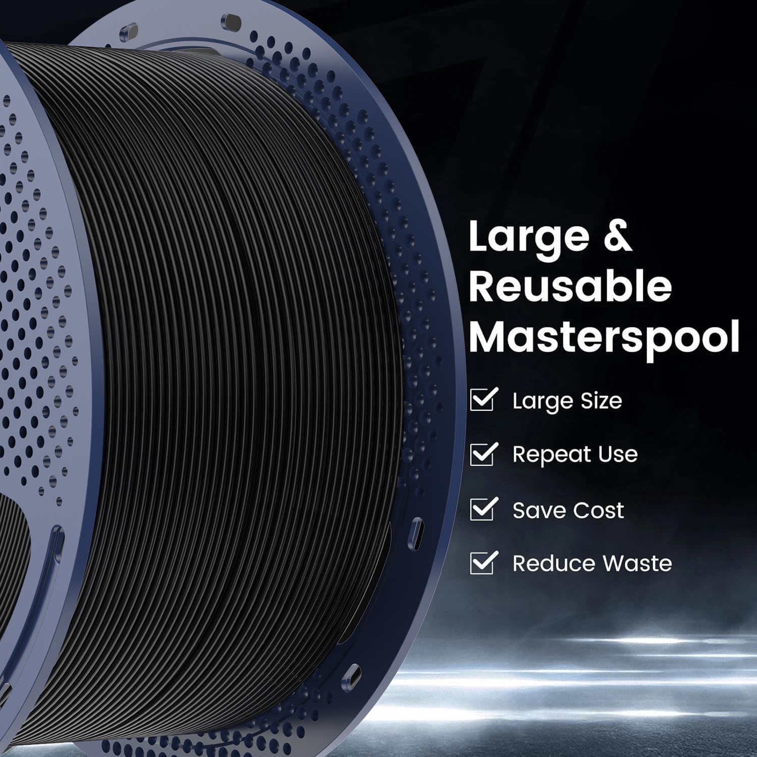 JAYO 50KG PLA Matte Large Spool(11lbs) 3D Printer Filament 1.75mm Matte Black